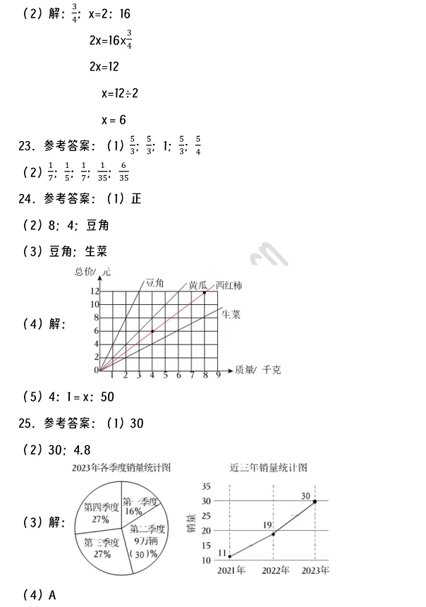 2024-2025年廊坊三河市小升初數學考試試卷答案3