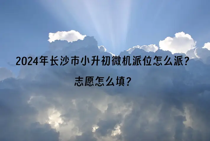 2024年長沙市小升初微機派位怎么派？志愿怎么填？